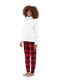  TERRANOVA - Leggings Pigiama da Donna in Tessuto Pile a Fantasia Quadri.