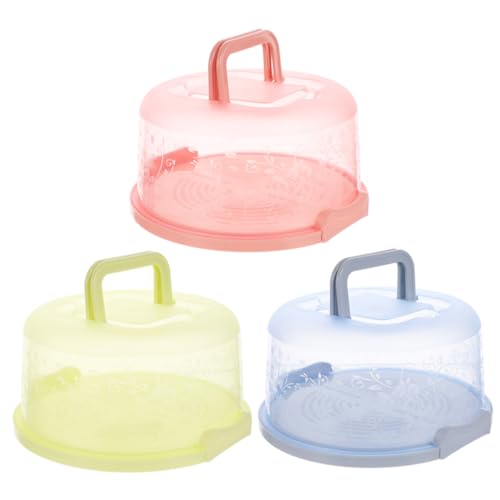 DECHOUS Versatile Cake Containers 3 Pack Portable Cake Boxes for Easy Transport Leakproof Reusable