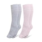 Premium Maternity Compression Socks (2-Pack) | Soft Pink & Grey Heather