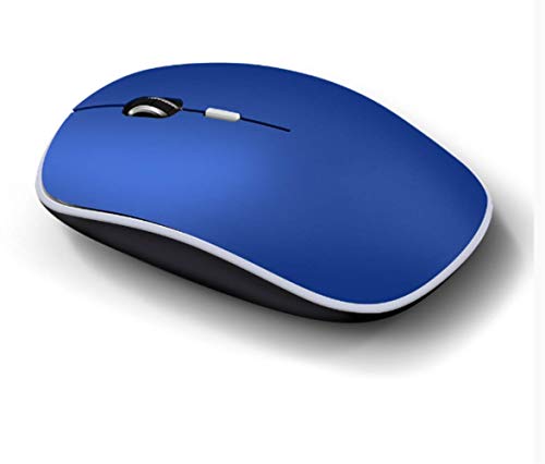Ratón inalámbrico 2.4G silencioso en color azul para oficina