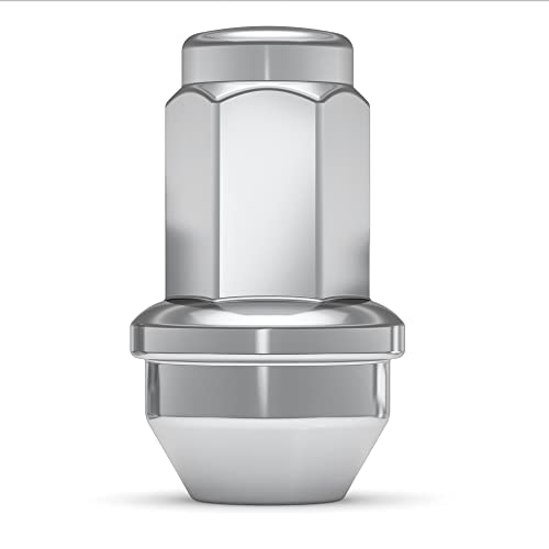 Image of White Knight M14x2.0 Factory Style Lug Nuts for Ford F-150 (2001-2014) and Expedition (2004-2014), Chrome Extra Bulge Acorn - WN28850-24AM (24 Pack)