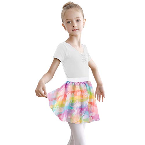 image for Fanient Toddler Girls Ballet Dance Chiffon Wrap Skirt Unicorn Print Da