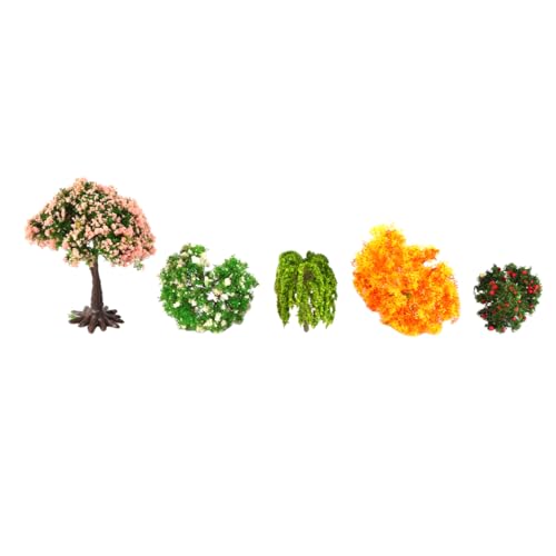 Nicear 5 Árboles Miniatura Realistas Multicolores Para Decorar Trenes, Construir Paisajes, Musgo, Bonsái, Modelo De Tren, Juguete, Accesorios Para Casa.