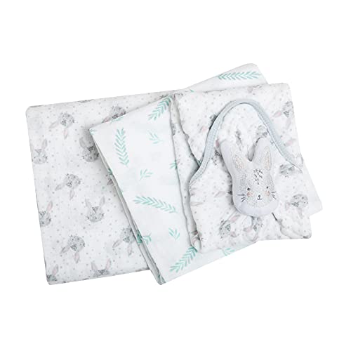 Kit De Presente Papi Soft Com Naninha Contem 03 Peças, Papi Textil, Cinza
