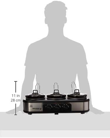 Diagram showing dimensions of Holstein HH-09115007 Triple Buffet Server