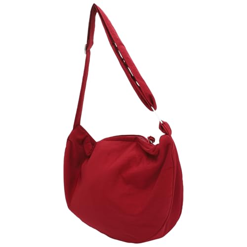 Sac en toile velours côtelé rouge à fermeture éclair sécurisée