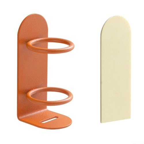 Bulevisiter Soporte de pared para cepillo de dientes eléctrico para baño, perforador y almacenamiento de cepillos de dientes con agujeros de drenaje, gancho de pared de hierro para (naranja)