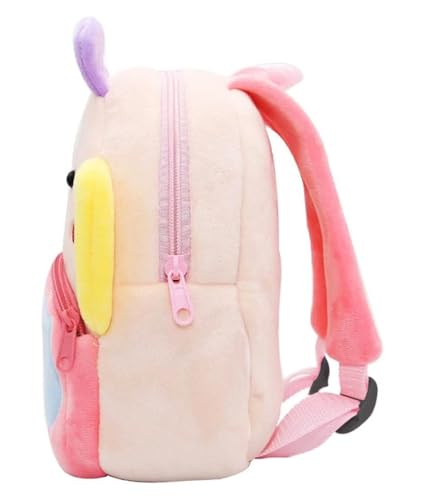 Image of Frantic Kids Velvet School Bag soft plush standard Backpack Baby Girl Preschool Mini Travel Bags Baby Girl & Baby Boy & Toddlers Picnic Carry Travelling Bags (2-5 Years)