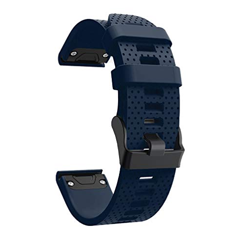 Ersatz-Armband f&uuml;r Garmin Fenix 5S, mit Schnellverschluss, aus Silikon, Sport-Stil (Marineblau)