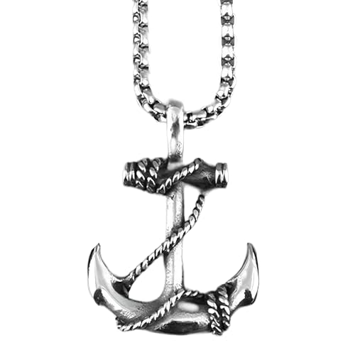 Collier de mer multiple en argent sterling LXGGUC avec pendentif anchor vintage pour femme