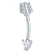 Clear Sparkle Heart Arrow Eyebrow Ring