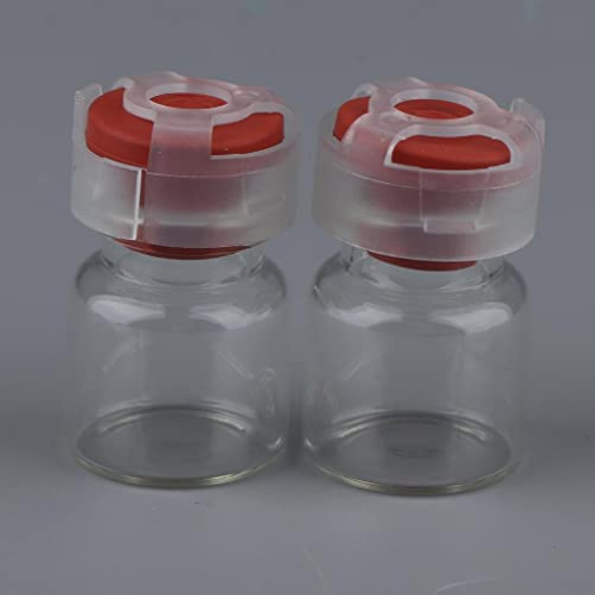4x20Pcs Empty Sealed Serum Powder Vials with Red Lids
