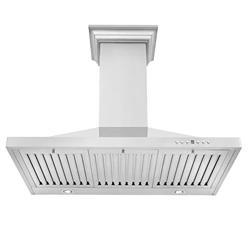 Zline 36 In. Convertible Vent Wall Mount Range Hood In Stainless Steel With Crown Molding (Kbcrn-36) #TOP3