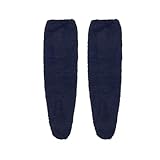 Thigh High Fuzzy Socks for Women Over The Knee High Winter Long Slipper Stockings Cozy Home Sleeping Plush Socks Navy