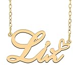 RONKAHSHOW Collar con colgante personalizado con nombre personalizado de oro de 18 quilates con collar de corazón,