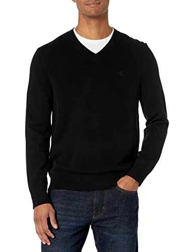 Calvin Klein Men's Merino Wool Blend V-Neck Sweater Black