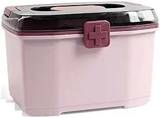 First aid kit Organizer Medicine Box Plastic Box Cosmetic Storage Box Student Dormitory Home Storage Box First Aid Kit Storage First Aid Box (Color : Red Size : Large) (Red Medium)