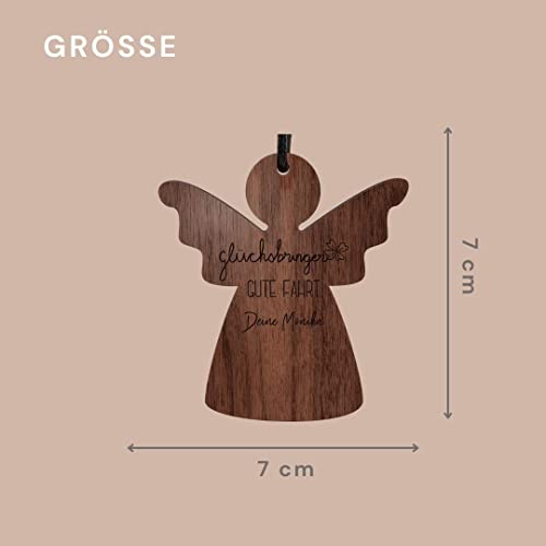 Schutzengel Auto Anhänger Mit Karte - Glücksbringer Für Rückspiegel