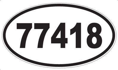 US Decal, Inc. Number 77418 Oval Sticker
