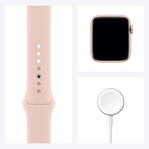 Apple-Watch-SE-GPS-44-mm-Caja-de-Aluminio-en-Oro-Correa-Deportiva-Rosa-Arena