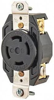 Bryant Electric 71430FR Industrial Grade Locking Receptacle, 3-Pole, 4-Wire, Nema L14-30R, 30 Amp, 125/250V AC, Black