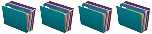 Pendaflex Recycled Hanging File Folders, Letter Size, Assorted Jewel-Tone Colors, Two-Tone for Foolproof Filing, 1/5-Cut Tabs, 25 Per Box (81667) (F?ur ???k)