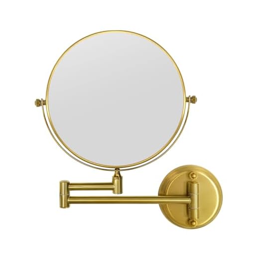 GURUN 8" Wall Mounted Makeup Mirror with 10X Magnification,Two-Sided Swivel Bathroom Mirror,Brushed Gold Finish M1306GJ(8",10X)
