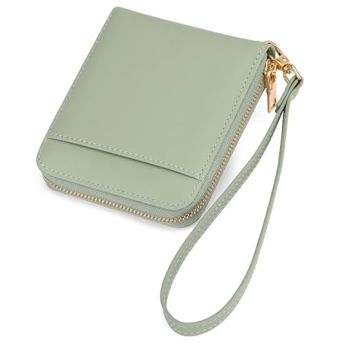 GAEKEAO Womens Wallet RFID Blocking Zip Around Wristlet Wallet Vegan Leather Card Holder Purse with Change Pocket