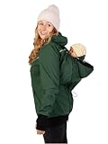 Viva la Mama - 4in1 Allwetter Tragejacke für Vorn- und Rückentragen Umstandsjacke Softshell - AVENTURIS - waldgrün - M
