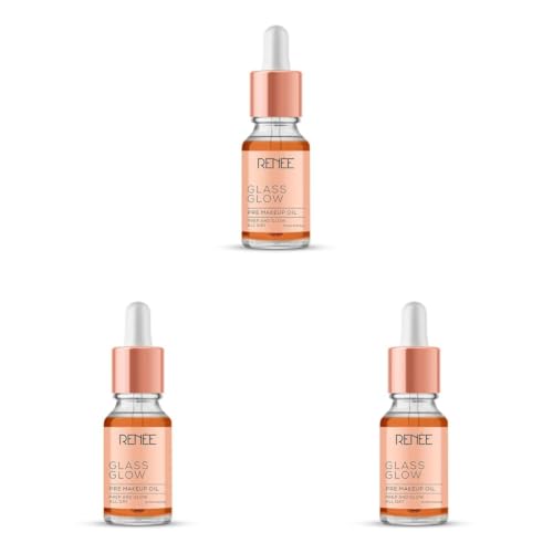 Image of RENEE Glass Glow Pre Makeup Oil Primer 10ml| Non Sticky, Smoooth Finish| Hydrates, Repairs & Nourishes Skin| Adds Natural Glow to the Skin (Pack of 3)
