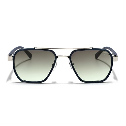 Image of Voyage Square UV Protected Sunglasses for Men & Women (Grey & Clear Lens | Grey & Black Frame - MG7581)