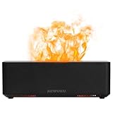 KEWUKU Essential Oil Diffuser and Humidifier with Flickering Flame Light, 10oz,Ultrasonic, Quiet, Auto Shut Off for Bedroom, Office, Yoga