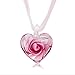Werse Fashion mignonne fleur de verre incrusté spirale fleur amour pendentif ruban ruban - rose - collier