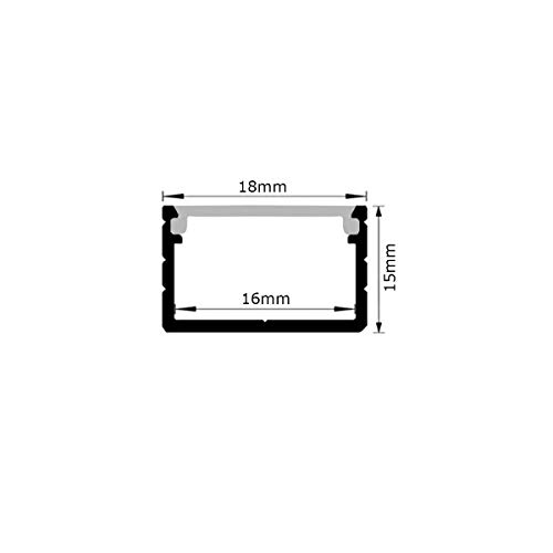 Litever 6-Pack 3.3ft/1 Meter 15x18mm U Shape Aluminum Channels for Lightstrip Plus and Other LED Strips. Diffused PC Covers, End Caps, Mounting Clips, Screws Included.