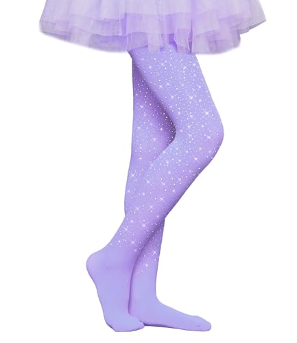 Image of VINICUNCA Girls Sparkle Rhinestone Tights Ultra-Soft Footed Dance Stockings Cospaly Accessories