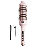 Wavytalk Thermal Brush Blowout Boost Grande, 1.77 Inch Heated Round Brush for Long Hair Blowout, Tourmaline Ceramic Negative Ion Technology Reduce Hair Damage, Dual Voltage Sakura Pink