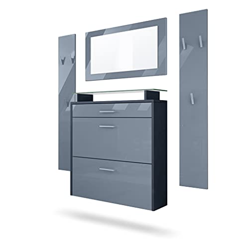 Vladon Garderobe Malea, Garderobenset bestehend aus 1 Hängeschuhschrank, 1...