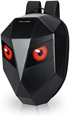 Crelander Motorcycle Backpack,Knight Backpack with LED Display, 3D Waterproof Hard Shell Laptop Travel Bag DIY Programmable Storage Daypack Helmet Bag for Riding Small