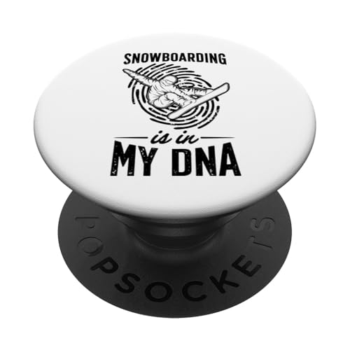 Snowboarding Is In My DNA Snowboarder Thumbprint Graphic PopSockets Adhesive