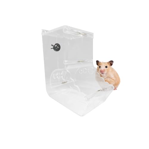 Image of BenePoint Automatic Hamster Feeder, Clear Acrylic Automatic Pet Feeder Pet Food Dispenser, Hamster Food Bowl Guinea Pig Food Dispenser for Small Animal Feeding & Watering Supplies (L)