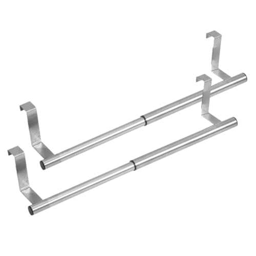 Gadpiparty 2 pièces Porte-Serviettes Mural INOX Extensible Barre Multi-Usage pour Salle de Bain et Cuisine sans Perçage Design Moderne
