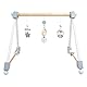 roba Baby Spielbogen aus Holz - Anhänger Set miffy® mit Hasen Motiv - Activity Center ab 3 Monaten - Montessori Spielzeug - Grau / Blau