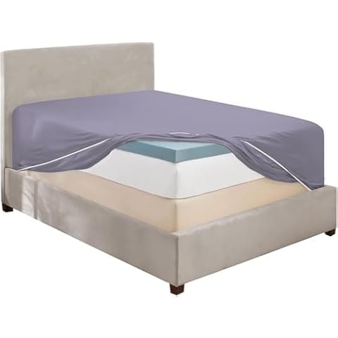 Hearth & Harbor Grayish Purple Twin Deep Pocket Fitted Sheet Cover