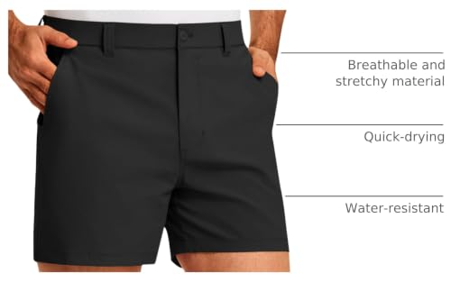 Image of PULI Golf Shorts Men 5 Inch Inseam Stretch Casual Dress Shorts with Pockets Waterproof Lightweight Quick Dry
