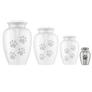 Reminded Pet Cremation Urns for Dog and Cat Ashes Memorial Paw Print Urn  Extra Small Keepsake Silver  Cucciolini Doodles Reminded pet cremation urns for dog and cat ashes memorial paw print urn  extra small keepsake silver   cucciolini doodles
