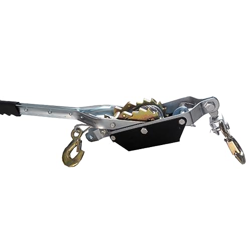 Heavy-Duty Hand Puller, Dual Power Puller Tool with Steel Cable, 2 Hooks and Anti-Skid Handle, Ideal for 1 Ton to 4 Ton Pulling Needs