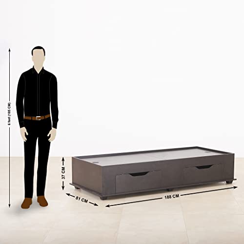 Image of Home Centre Helios Arvis Diwan Single Bed - Wenge (Engineered Wood)