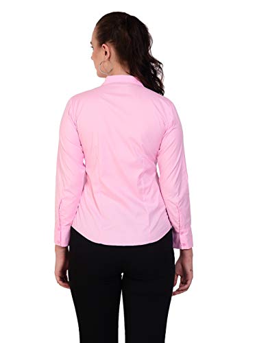 ZX3 Women's Cotton-201 Slim Fit Formal/Casual Shirts(Pink_S