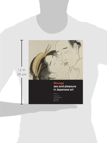 Interior page from Shunga book showing traditional Japanese erotic artwork with explanatory text