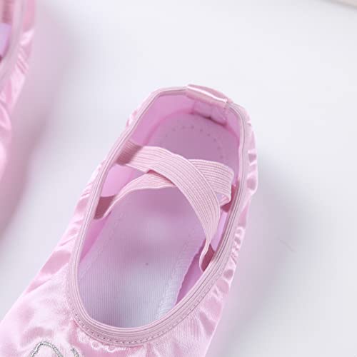 easyforever Kids Girls Ballet Shoes Satin Cat Claw Sequins Ballet Slippers for Yoga Dance Gymnastic Practice4